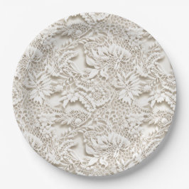 Plato De Papel Vintage Floral Wedding Lace
