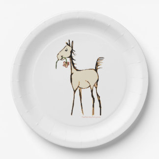 Plato De Papel Vintage Fool con flor