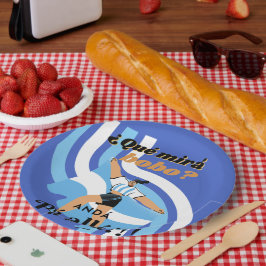 Plato De Papel Vintage Funny Messi Argentina Que Mira Bobo