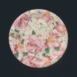 Plato De Papel Vintage Garden Rosas y Hydrangeas Patrón floral<br><div class="desc">Añada un acento floral a su tabulación con estos platos de papel botánico. Estas placas de papel floral de inspiración vintage presentan un patrón botánico de rosas de jardín rosados e hidrangeas de marfil. Estas placas de papel floral son perfectas para eventos de primavera. Los elementos coincidentes están disponibles.</div>