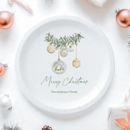 Plato De Papel Vintage Gold Ornament Christmas