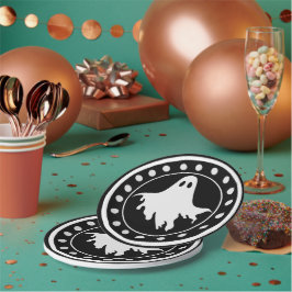 Plato De Papel Vintage Halloween Embrujado
