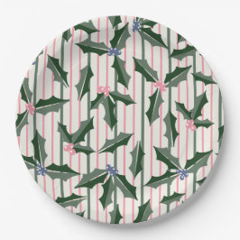 Plato De Papel Vintage Holly Holiday