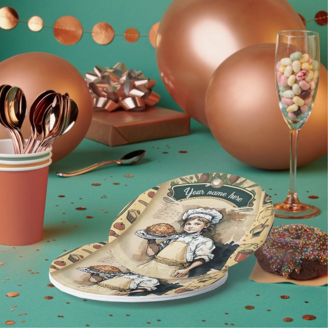 Plato De Papel Vintage little cook (Multi)