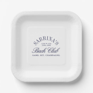 Plato De Papel Vintage Navy Country Club Bachelorette Party
