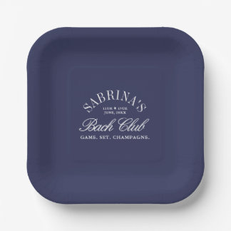 Plato De Papel Vintage Navy Country Club Bachelorette Party