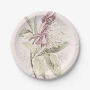 Plato De Papel Vintage Peony Botanica