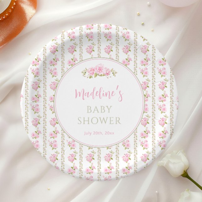 Plato De Papel Vintage Pink Rose (Subido por el creador)