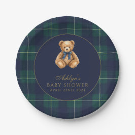 Plato De Papel Vintage Polo Teddy Bear Baby Shower Paper Plates