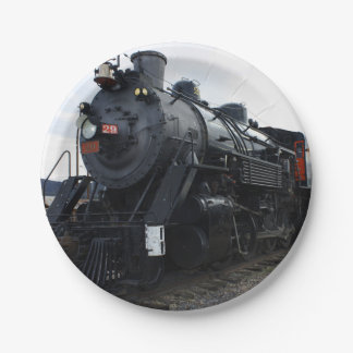 Plato De Papel Vintage Railroad Steam Train