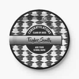 Plato De Papel Vintage Record Classic Graduation Party