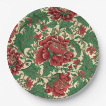 Vintage Red and Green Victorian Floral Boda