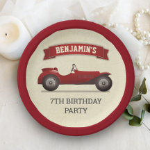 Vintage Red Race Car Kids Birday Fiesta