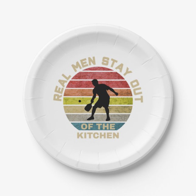 Plato De Papel Vintage Retro Pickleball Funny (Anverso)