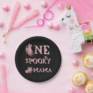 Plato De Papel Vintage Rosa Un Coquette Mama Espeluznante Café Fa