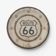 Plato de papel vintage Ruta 66