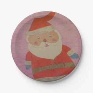 Plato De Papel Vintage Santa Claus