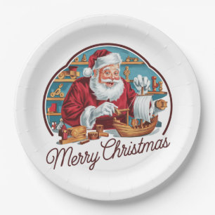 Plato De Papel Vintage Santa Claus