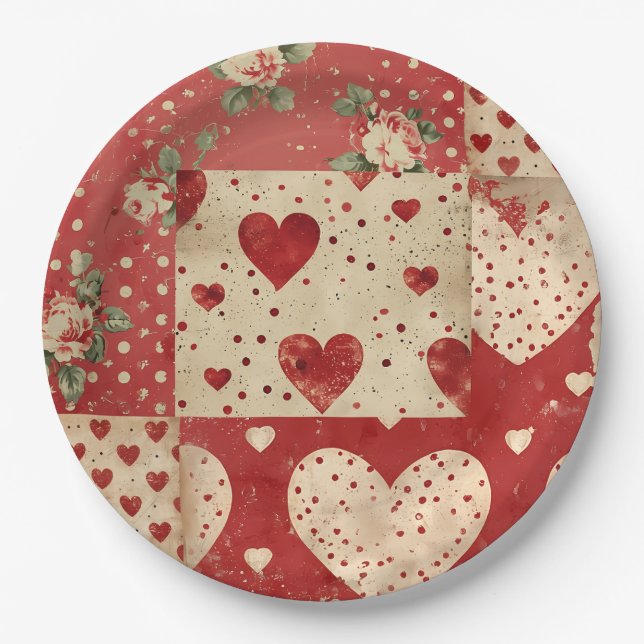 Plato De Papel Vintage shabby chic  (Anverso)