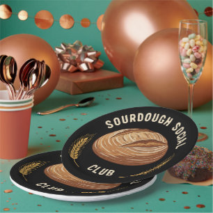Plato De Papel Vintage Sourdough Social Club   Pan Artesanal Horn