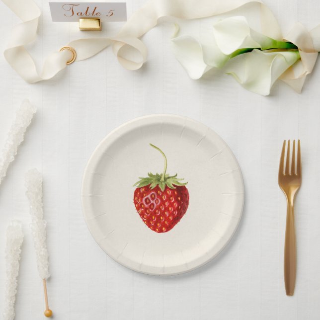 Plato De Papel Vintage Strawberry Birthday (Boda)