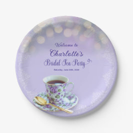Plato De Papel Vintage Tea Fiesta Bridal Shower Lavender