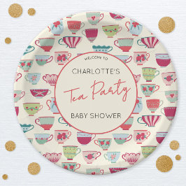 Plato De Papel Vintage Tea Party Baby Shower Teacup