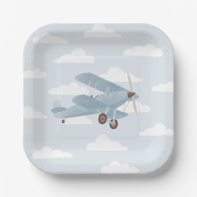 Plato De Papel Vintage Travel Birday Party (Anverso)