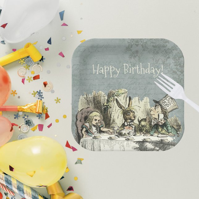 Plato De Papel Vintage Wonderland Tea Fiesta (Subido por el creador)