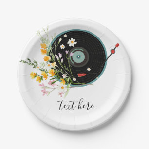 Plato De Papel Vinyl Record, música rusa de los viejos, flores
