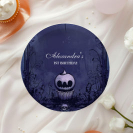 Plato De Papel Violet Gothic Spooky ONE Cumpleaños