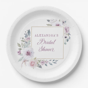 Plato De Papel Violet Rubor   Floral Bridal Shower