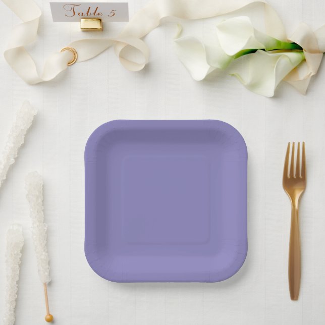 Plato De Papel Violeta Azul Pastel (Boda)