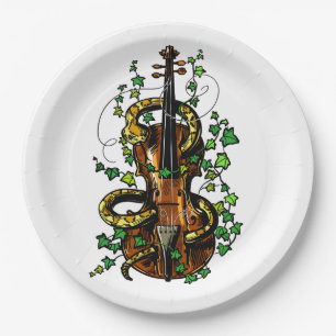 Plato De Papel Violín y serpiente
