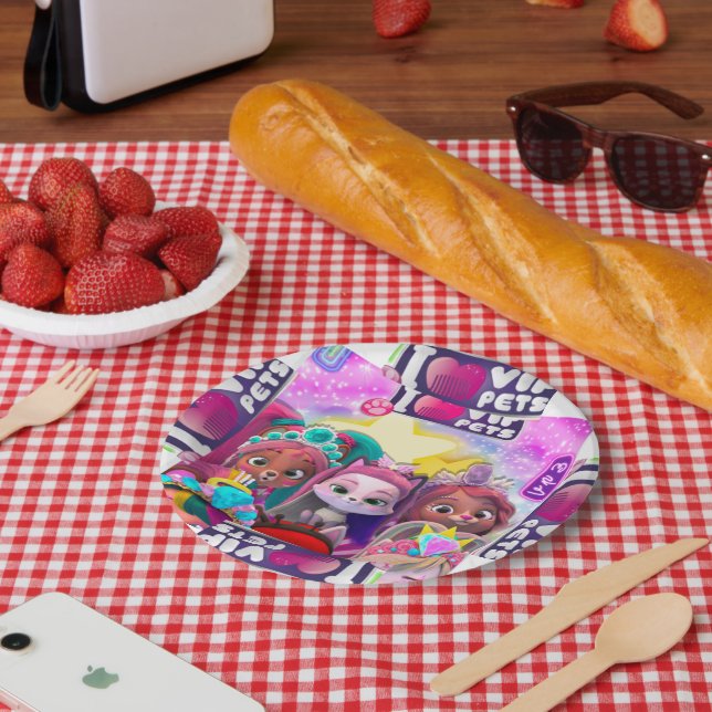Plato De Papel Vip mascotas gemas gemas placas de papel (Picnic)
