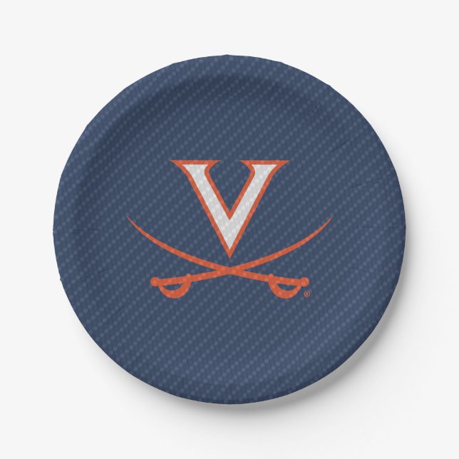 Plato De Papel Virginia Cavaliers de fibra de carbono (Anverso)