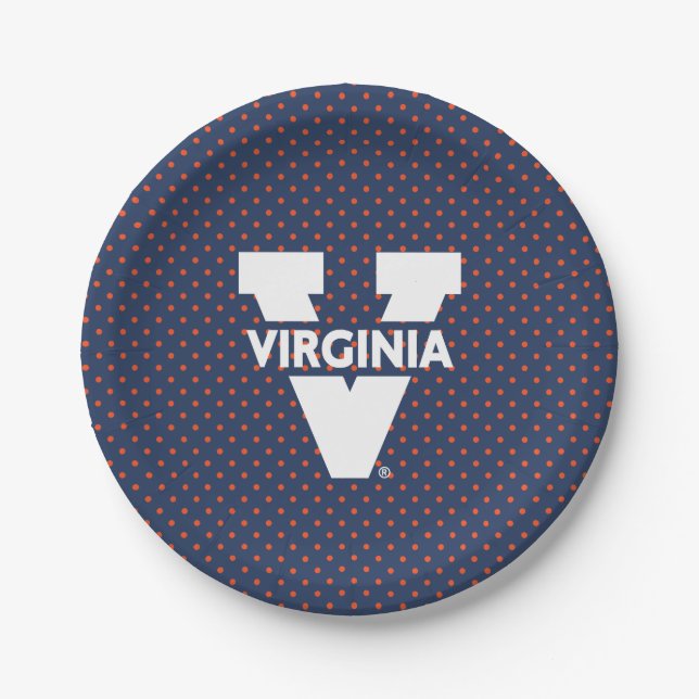 Plato De Papel Virginia Cavaliers Lunares (Anverso)