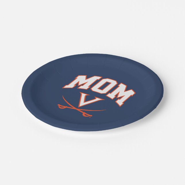 Plato De Papel Virginia Cavaliers Mom (Angular)