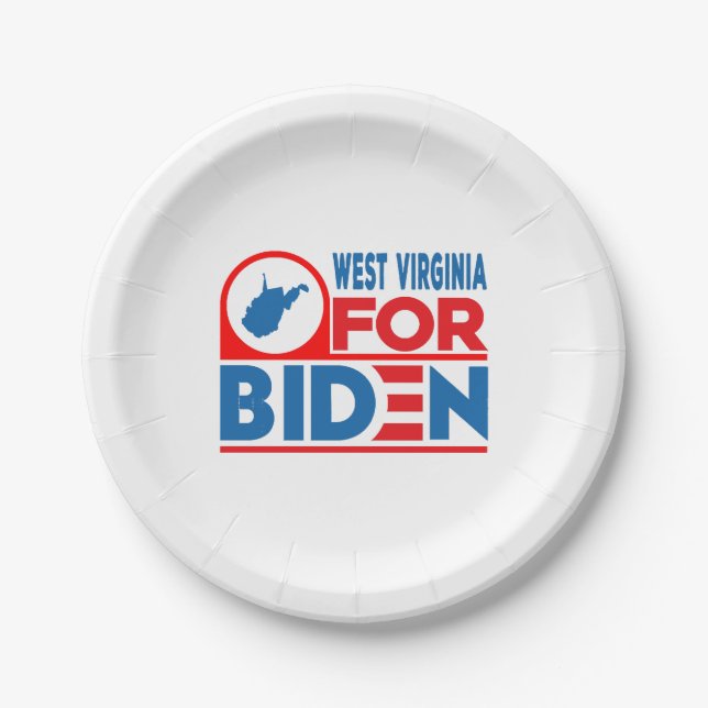 Plato De Papel VIRGINIA OCCIDENTAL PARA Biden (Anverso)