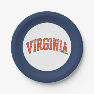 Plato De Papel Virginia Wordmark Distorsionado