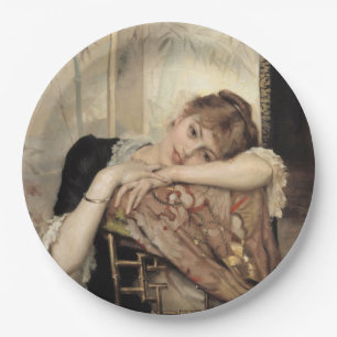 Plato De Papel Virginie (La mujer parisina) (de Albert Edelfelt)