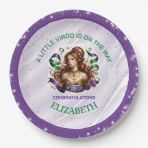 Virgo Zodiac Fiesta de Bebé Lavanda y Verde
