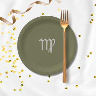 Plato De Papel Virgo Zodiac - Olivo