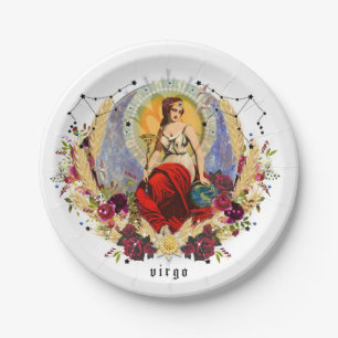 Plato De Papel Virgo Zodiac Septiembre Placa de papel de cumplea