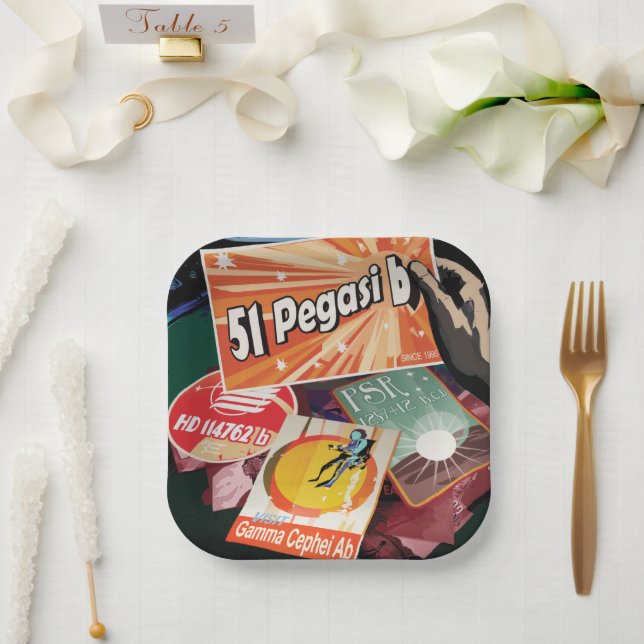 Plato De Papel Visitar el primer exoplaneta encontrado fuera del  (Boda)