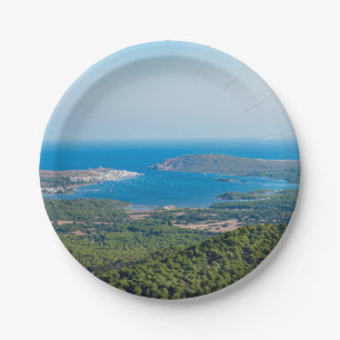 Plato De Papel Vista aérea de Menorca desde la cima del Monte Tor