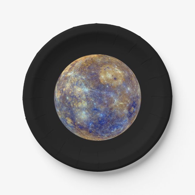 Plato De Papel Vista colorida del mercurio (Anverso)