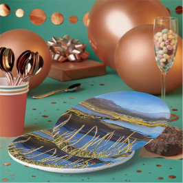 Plato De Papel Vista sobre Saudarkrokur y Skagafjordur, Islandia