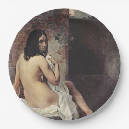 Plato De Papel Vista trasera de una pluma (Francesco Hayez)