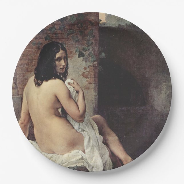 Plato De Papel Vista trasera de una pluma (Francesco Hayez) (Anverso)
